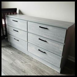 NEW 6 DRAWER DOUBLE DRESSER 😊 Available in BLACK, WHITE, GREY or CHARCOAL color