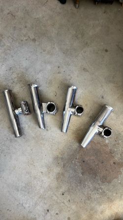 Stainless Steel Clamp-On Rod Holders Set of 4