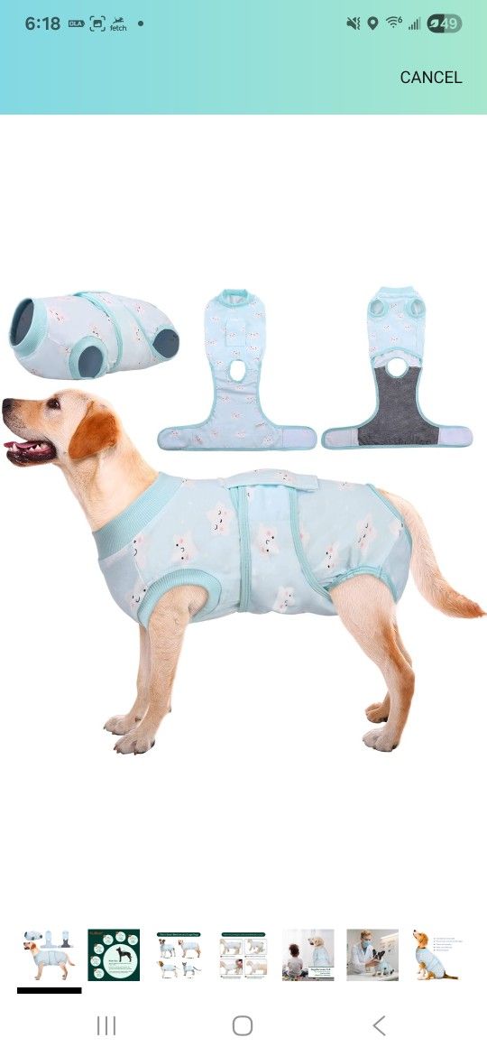 Kuoser Recovery Suit for Dogs Cats After Surgery, Professional Pet Recovery Shirt Dog Abdominal Wounds Bandages, Substitute E-Collar & Cone,Prevent Li