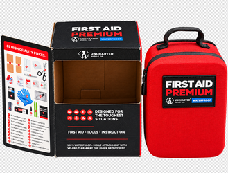 Uncharted Supply Co. Premium Waterproof First Aid Kit  - 89  Quality Pieces