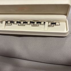 Jared Stainless Steel Black Carbon Fiber Women’s Bracelet Square 