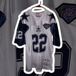 Mitchell & Ness Dallas Cowboys Emmitt Smith 1994  white jersey with 75th anniversary patch