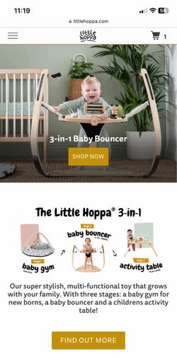 LITTLE HOPPA 3-IN-1 PLAY GYM + TABLE + JUMPER — MINT CONDITION• MAKE AN OFFER•