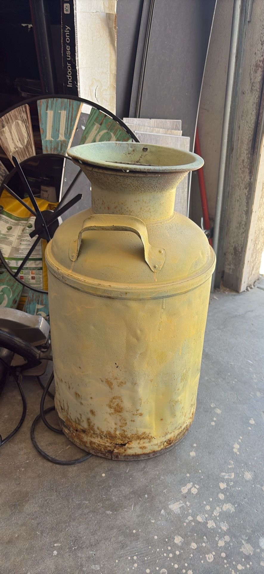 Antique milk can