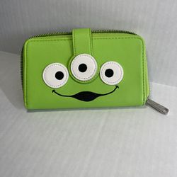 Disney Pixar Loungefly Toy Story green alien Eyes zip Around wallet