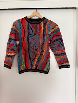 Boys Coogi Multicolor Knit Crewneck Sweater Size 6, 7