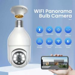 WiFi Security Light Bulb Camera - 355 Degree Pan/Tilt