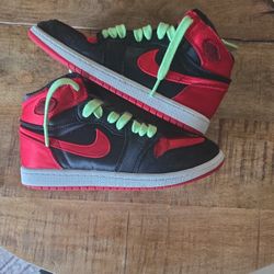 Custom Red Satin Black Jordan 1 Mids 🔥 Clean & Unique | Size 3Y
