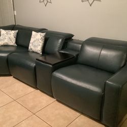 Sectional Leather Couch Reclines