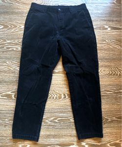 UNIQLO Black Corduroy Pants Button Closure Pockets Solid Unisex 30x32
