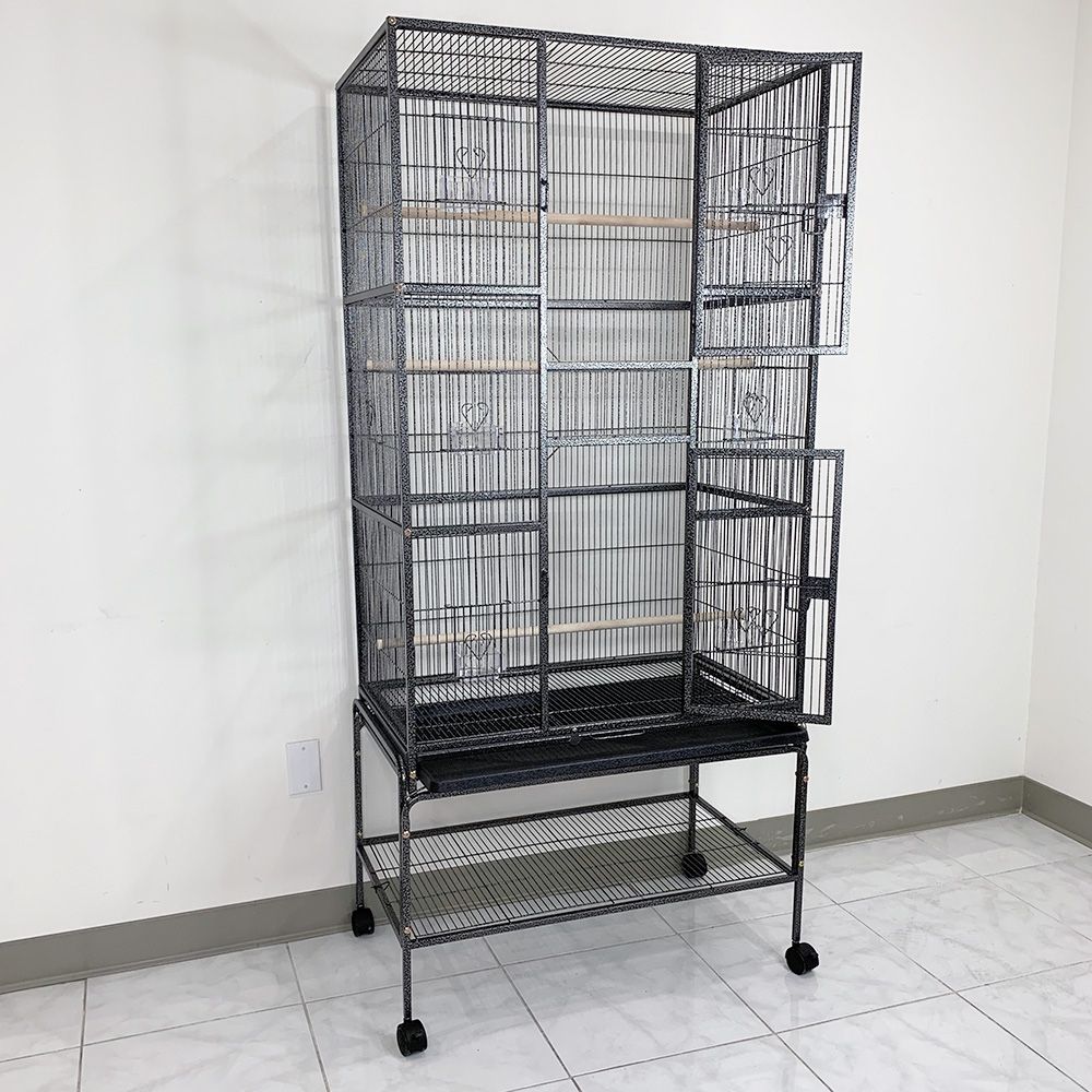 New in Box $165 X-Large 69-inch Bird Cage Rolling Stand for Mid-Sized Parrots Cockatiels Parakeets Lovebirds 
