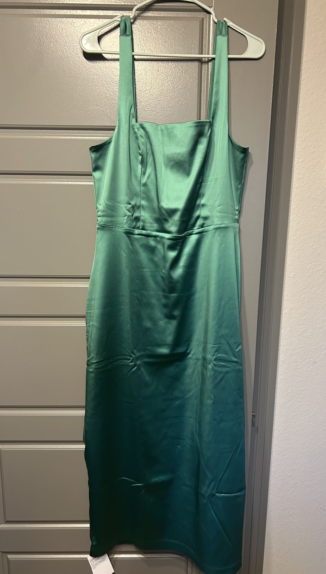 Satin Emerald Dress- Brand New!