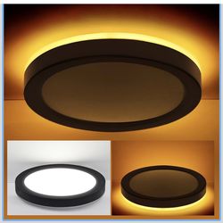 (1pack) Hlite 7.5 Inch Flush Mount LED Ceiling Light with Night Light, CRI90, 15W, 1500 LM, 3000K/4000K/5000K Selectable, Flat Round LED Ceiling Light