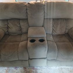 Brown Two Recliner Loveseat