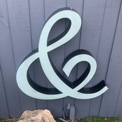 Vintage Mid Century Cursive Letter, Art Sculpture Advertisement 