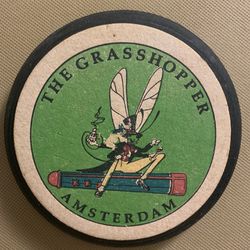 Vintage World Famous The Grasshopper 1990's Coaster Amsterdam  Marijuana