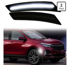 LED Front Fender LED Side Marker Lights Kit for Chevy Equinox 2022 2023 2024, OEM 0｜1, Daytime Running Lights, Smoked Lens Side Bumper M
