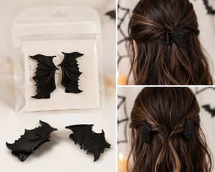 🦇 Halloween Bat Hair Clips – Cute & Spooky Style! 🦇