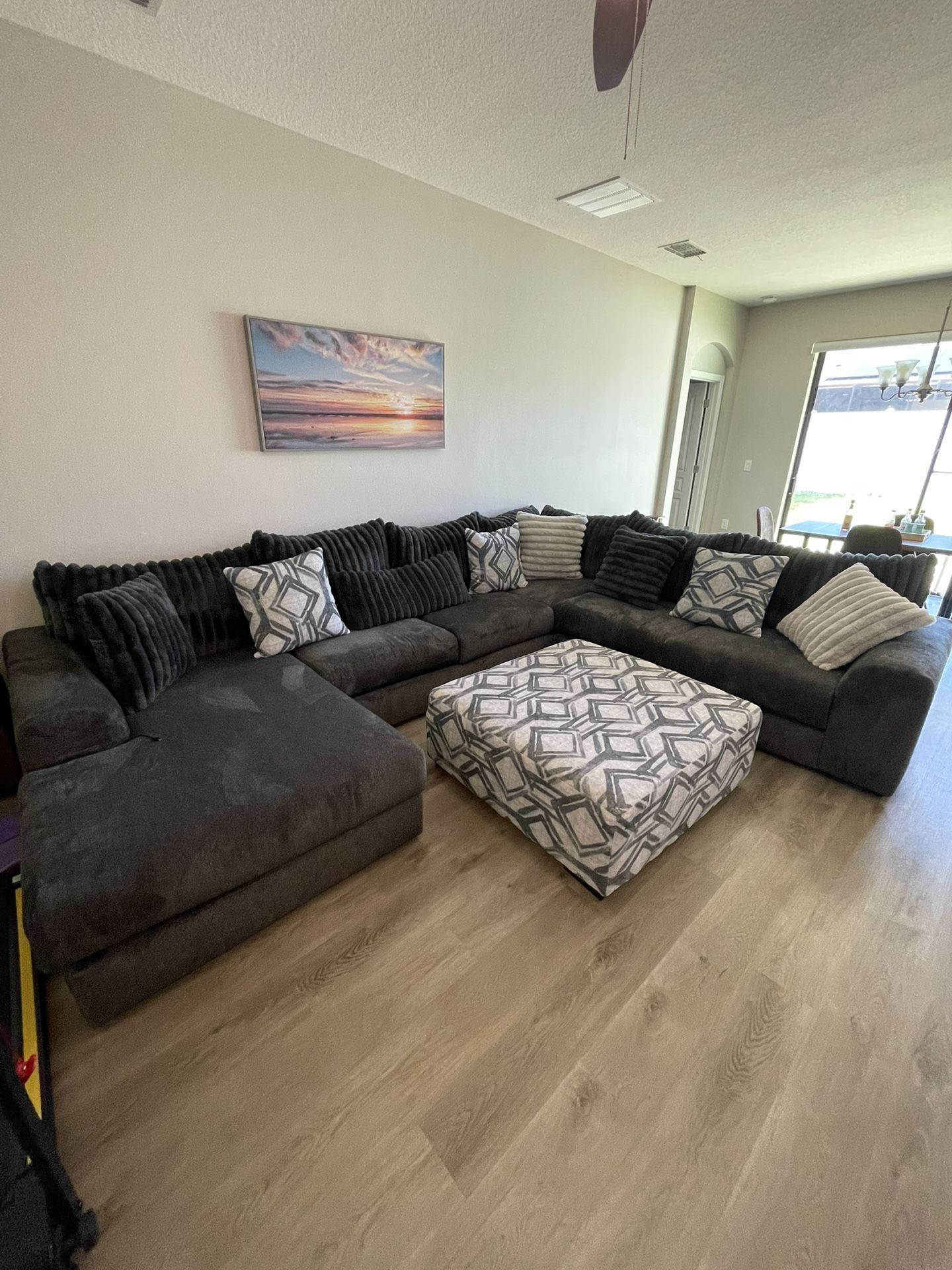 Brand New Couch With Extra Wide Chaise Lounge