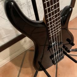 5 String PJ Electric Bass Guitar Highly Polished Deep Copper-Sparkle Black LX205B by Rogue NEW BONE NUT High Mass Bridge FULLY SET UP FREE TUNER