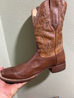 CORRAL Men’s Brown Leather Star Inlay Square Toe Boots Size 11D