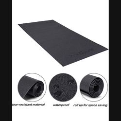 Fitness Exercise Equipment Mat Indoor Training Mat Machine Protective Floor Mat 5 x 2.5 ft, Black