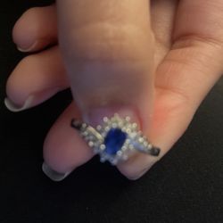 Sliver Blue Sapphire Ring