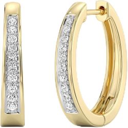 Diamond Pavé Huggie Hoop Earrings