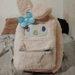 Pink Furry My Melody Mini Backpack