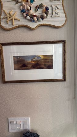 Signed beach photo framed
