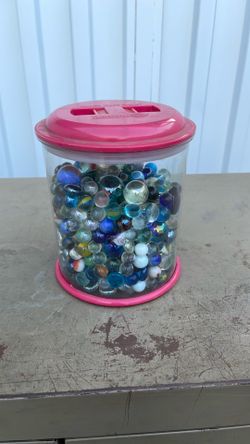 Vintage Jar of Mixed Marbles
