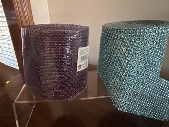 Rhinestone Diamond Mesh Decor Craft Light Blue Aqua