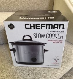 Brand New Chefman 3-Quart Round Slow Cooker