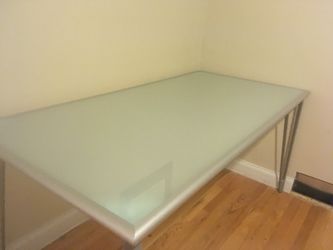 Table or Desk - Ikea Vika Lauri frosted glass table with 4