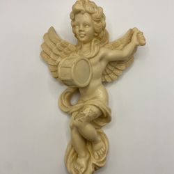 Antique Cherub Resin Wall Plaque Set