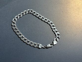 Sterling Silver Cuban Link Bracelet Italy