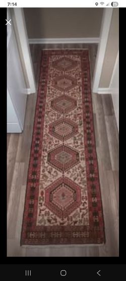 Vintage 9ft x 2.5ft Persian Tribal Runner Rug - Hand-Knotted Wool (w/ Export Seal)