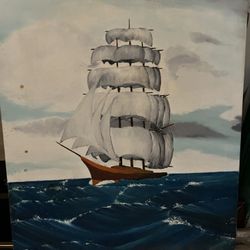 large boat oil painting