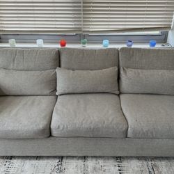 Potterybarn York Slope Arm Deep Seat Sofa in Ash Grey