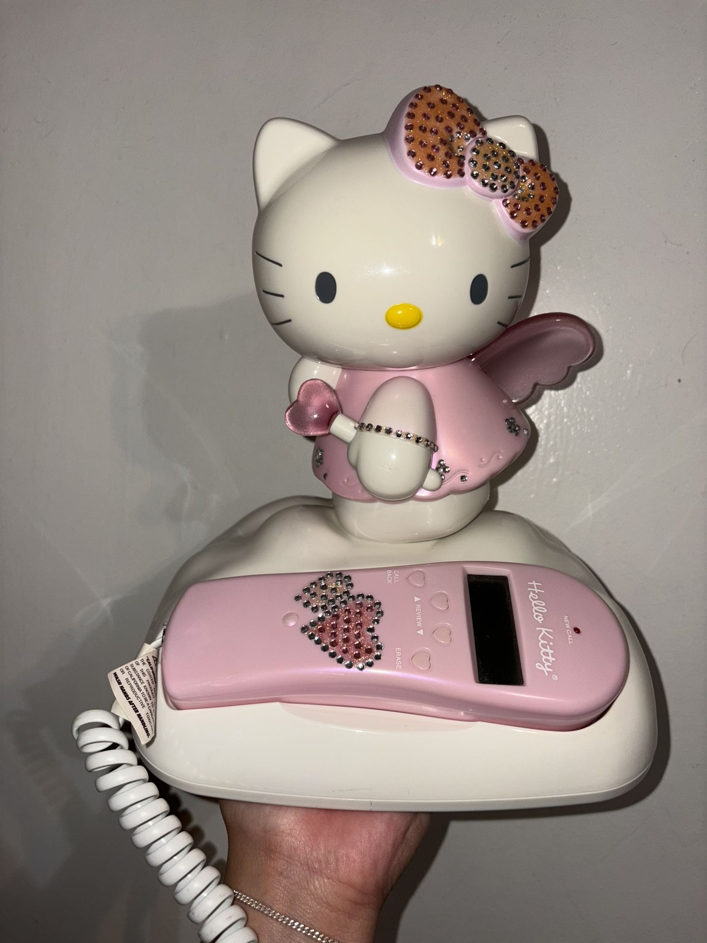 Hello Kitty Angel Flash Telephone Sanrio Pink Landline Phone 2003