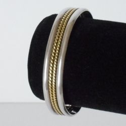 Vintage Taxco Signed TT-06 Sterling Silver Small Rope Twist Cuff Bracelet
