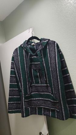 Green and black Baja Hoodie Sweater MED