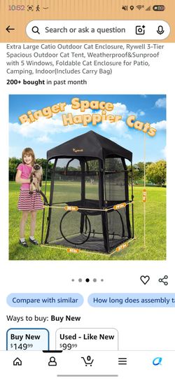 Rywell Extra Large Outdoor Cat Enclosure Tent