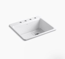 Kohler Riverby 25” Top Mount Single Bowl Kitchen Sink