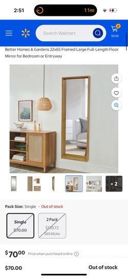 Full-Length Floor Mirror for Bedroom or Entryway