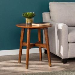 Southern Enterprises Rhoda End Table In Dark Sienna