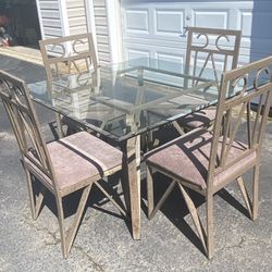 Glass kitchen table set