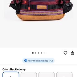 Wilderdog Mega Hip Pack with 3-Liter Capacity, Two Mesh Water Bottle Pockets, Interior Key Loops, Adjustable Straps, and Poop Bag Dispenser (Huckleber