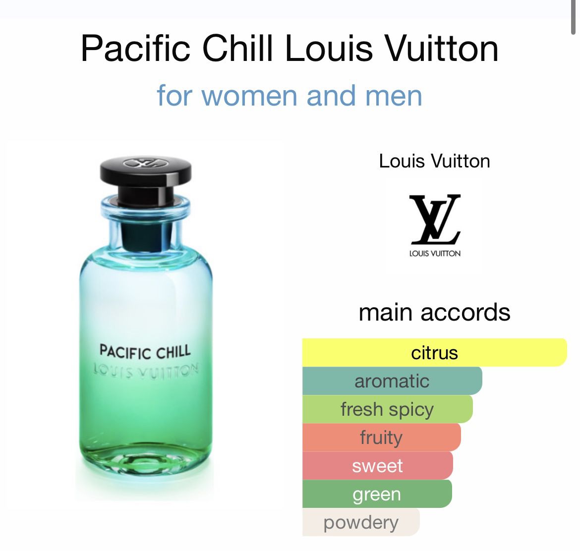 Louis Vuitton Pacific Chill 30ml for Sale in Oakland Park, FL - OfferUp