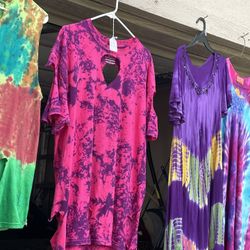 Tiedyed dresses & t-shirt’s   $15-$20 each  M/F